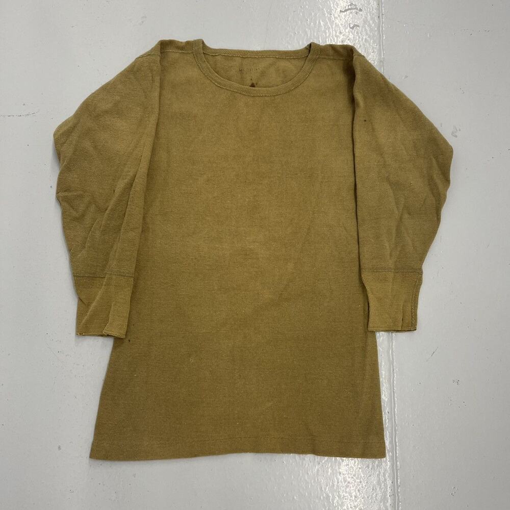 Vintage WW2 US Army Military Green Wool Long Sleeve Shirt